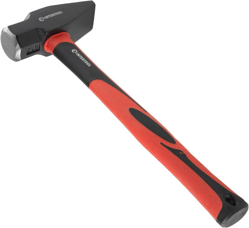 INTERTOOL Black Smith’s Hammer | 40 oz (2.5 lbs) Metal Working Tool with Shock Absorbing Anti-Slip Fiberglass Handle HT08-0251 - Image 2